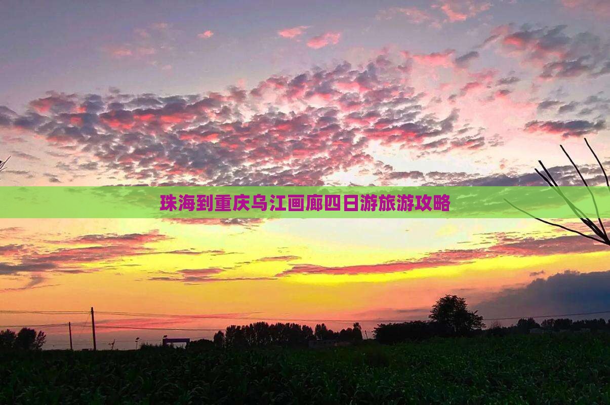 珠海到重庆乌江画廊四日游旅游攻略