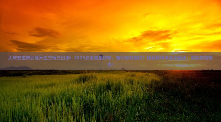大庆去重庆武隆天生三桥三日游