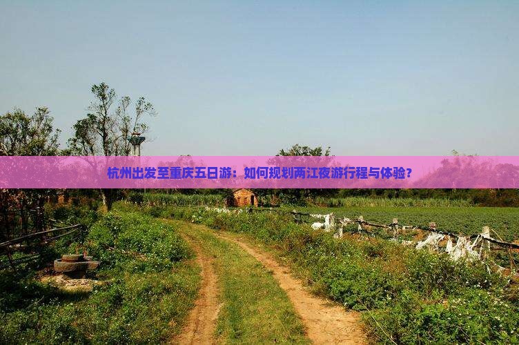 杭州出发至重庆五日游：如何规划两江夜游行程与体验？