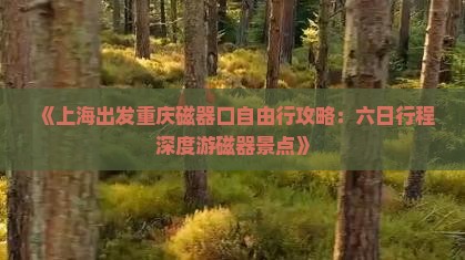 《上海出发重庆磁器口自由行攻略：六日行程深度游磁器景点》