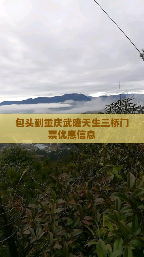 包头到重庆武隆天生三桥门票优惠信息