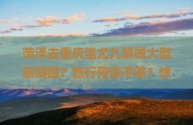 菏泽去重庆蚩尤九黎城大型旅游团？旅行预算不够？快来看攻略和低价团