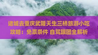 诸城去重庆武隆天生三桥旅游小吃攻略：免票条件+自驾跟团全解析