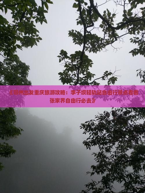 《鄂州出发重庆旅游攻略：李子坝轻轨站自由行景点看看张家界自由行必去》