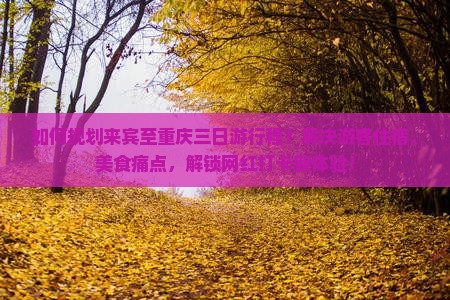 如何规划来宾至重庆三日游行程？解决游客住宿、美食痛点，解锁网红打卡新体验！
