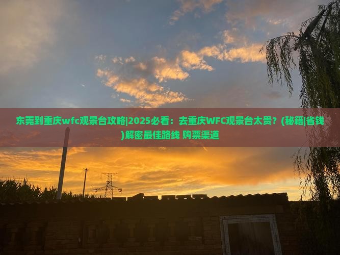 东莞到重庆wfc观景台攻略