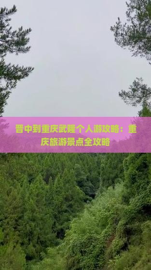 晋中到重庆武隆个人游