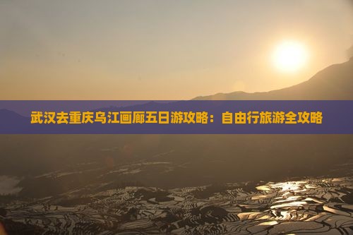 武汉去重庆乌江画廊五日游
