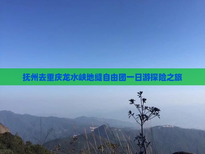 抚州去重庆龙水峡地缝自由团一日游探险之旅