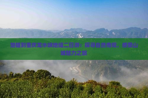 楚雄到重庆龙水峡地缝二日游：探寻自然奇观，感受山城魅力之旅
