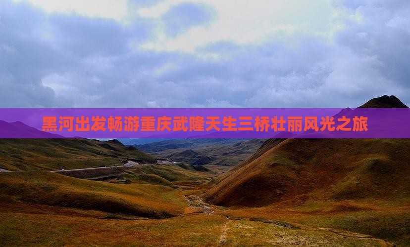 黑河出发畅游重庆武隆天生三桥壮丽风光之旅