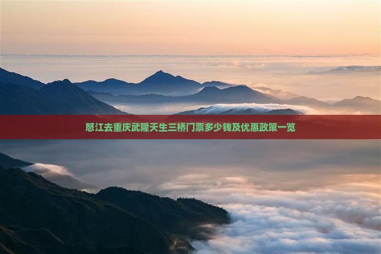 怒江去重庆武隆天生三桥门票多少钱及优惠政策一览