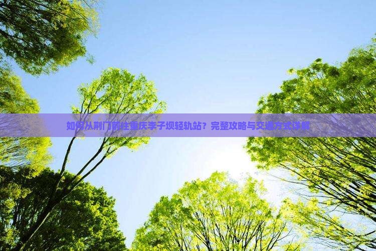 如何从荆门前往重庆李子坝轻轨站？完整攻略与交通方式详解
