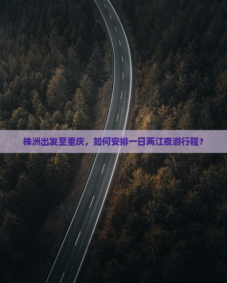 株洲出发至重庆，如何安排一日两江夜游行程？