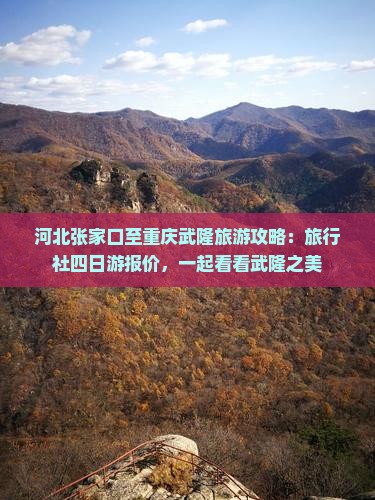 河北张家口至重庆武隆旅游攻略：旅行社四日游报价，一起看看武隆之美
