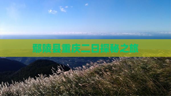 鄢陵县重庆二日探秘之旅