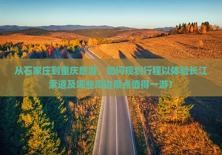 从石家庄到重庆旅游，如何规划行程以体验长江索道及哪些周边景点值得一游？