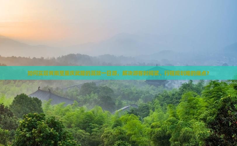 如何实现黄南至重庆武隆的高效一日游，解决游客时间紧、行程规划难的痛点？