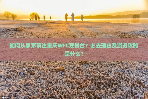 如何从思茅前往重庆WFC观景台？必去理由及游览攻略是什么？
