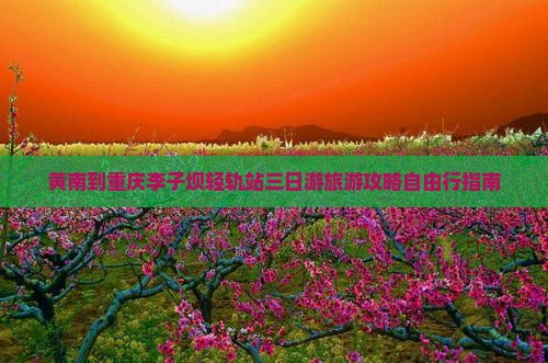 黄南到重庆李子坝轻轨站三日游旅游攻略自由行指南