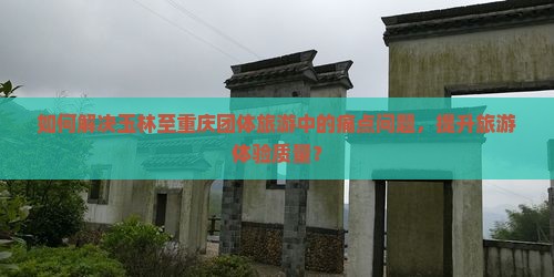 如何解决玉林至重庆团体旅游中的痛点问题，提升旅游体验质量？