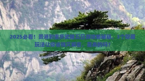 贵港到重庆武隆五日游
