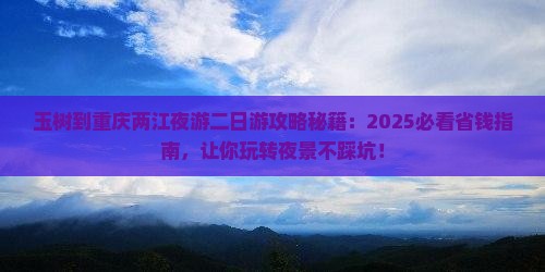 玉树去重庆两江夜游二日游
