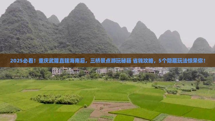 海南省直辖到重庆武隆天生三桥景点