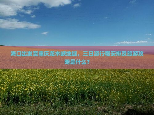 海口出发至重庆龙水峡地缝，三日游行程安排及旅游攻略是什么？