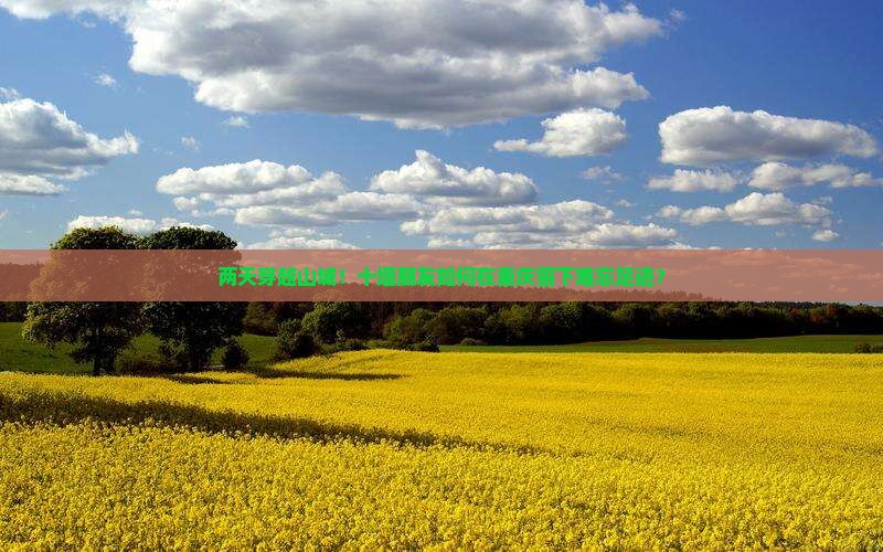 两天穿越山城！十堰朋友如何在重庆留下难忘足迹？