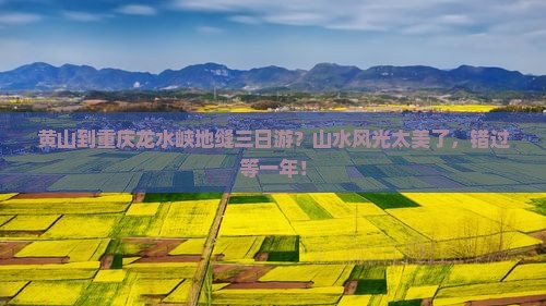 黄山到重庆龙水峡地缝三日游？山水风光太美了，错过等一年！