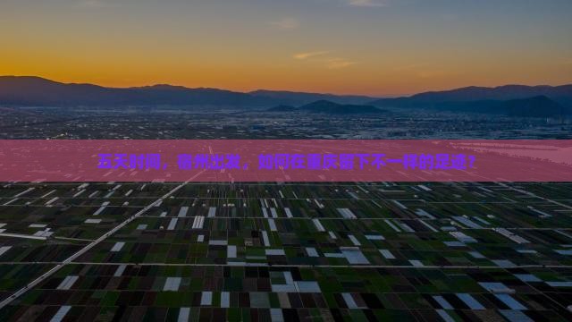 五天时间，宿州出发，如何在重庆留下不一样的足迹？