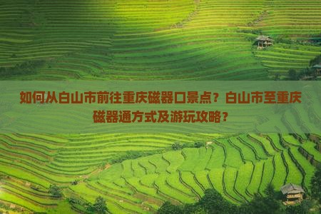 如何从白山市前往重庆磁器口景点？白山市至重庆磁器通方式及游玩攻略？