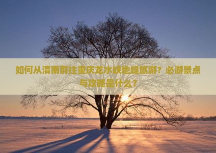 如何从渭南前往重庆龙水峡地缝旅游？必游景点与攻略是什么？