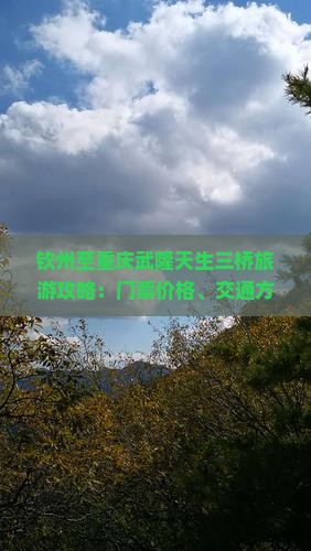 钦州至重庆武隆天生三桥旅游攻略：门票价格、交通方式及购票流程解析