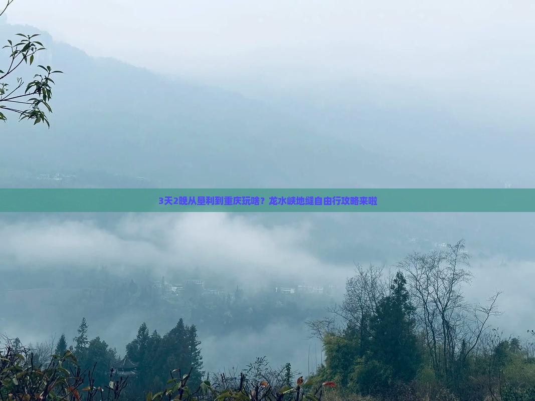 3天2晚从垦利到重庆玩啥？龙水峡地缝自由行攻略来啦