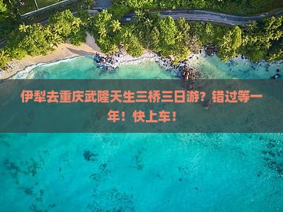 伊犁去重庆武隆天生三桥三日游？错过等一年！快上车！
