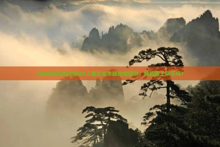同事阿泰勒组织的20人重庆龙水峡地缝团游，我能跟上队伍吗？