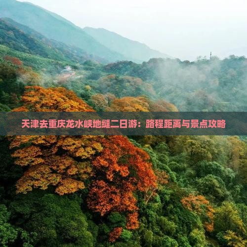 天津去重庆龙水峡地缝二日游：路程距离与景点攻略