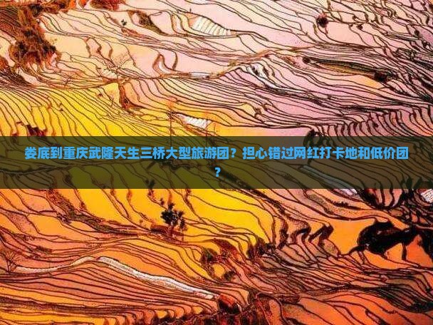 娄底到重庆武隆天生三桥大型旅游团？担心错过网红打卡地和低价团？