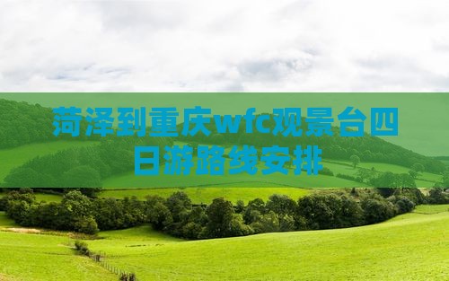菏泽到重庆wfc观景台四日游