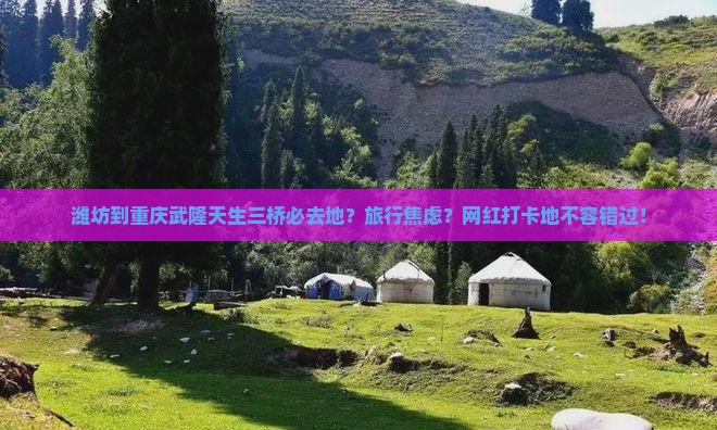潍坊到重庆武隆天生三桥必去地？旅行焦虑？网红打卡地不容错过！