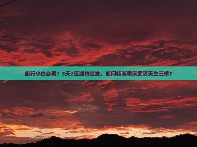 旅行小白必看！3天2夜潍坊出发，如何畅游重庆武隆天生三桥？