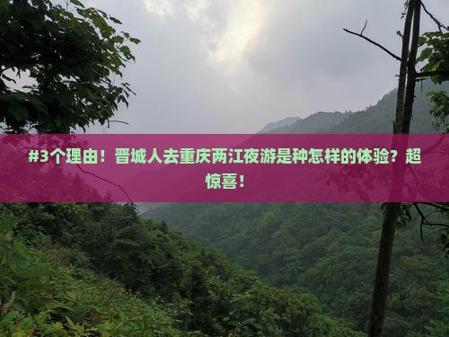 #3个理由！晋城人去重庆两江夜游是种怎样的体验？超惊喜！