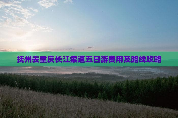 抚州去重庆长江索道五日游费用及路线攻略