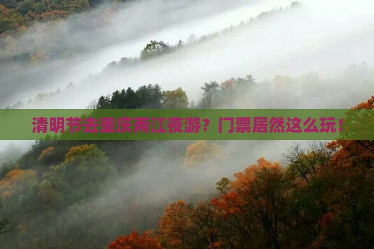 清明节去重庆两江夜游？门票居然这么玩！