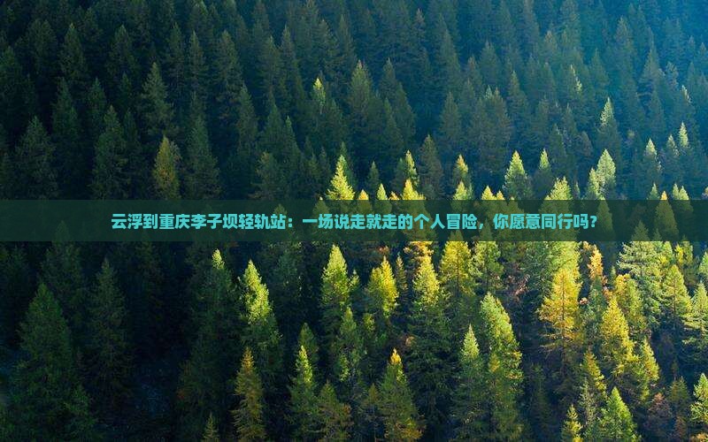 云浮到重庆李子坝轻轨站：一场说走就走的个人冒险，你愿意同行吗？