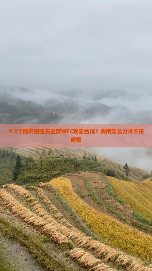 # 3个朋友组团去重庆WFC观景台玩？费用怎么分才不伤感情