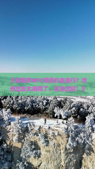《去重庆WFC观景台自由行？沧州出发太麻烦了，试试这招！》