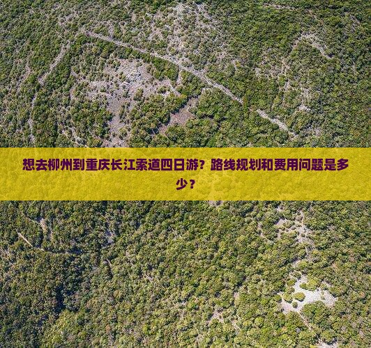 想去柳州到重庆长江索道四日游？路线规划和费用问题是多少？